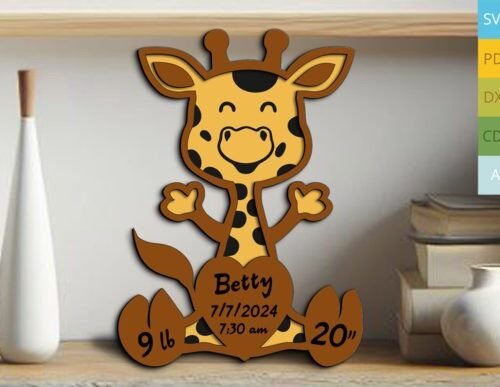 letrero-de-anuncio-de-nacimiento-de-bebe-jirafa-creativo-digital Letrero De Anuncio De Nacimiento De Bebe Jirafa Creativo Digital